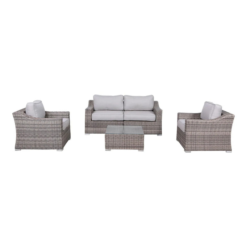 Outdoor Wicker Conversation Set With Cushions, All Weather - R&R Furniture Gallery (Fountain Valley, CA)