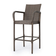 Outdoor Wicker Barstools With Rattan And Iron Frame - R&R Furniture Gallery (Fountain Valley, CA)