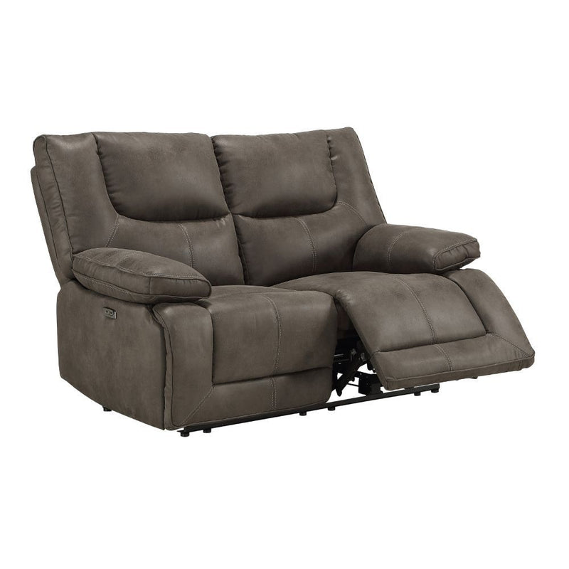 Harumi - Power Motion Loveseat With USB - Gray Fabric - R&R Furniture Gallery (Fountain Valley, CA)