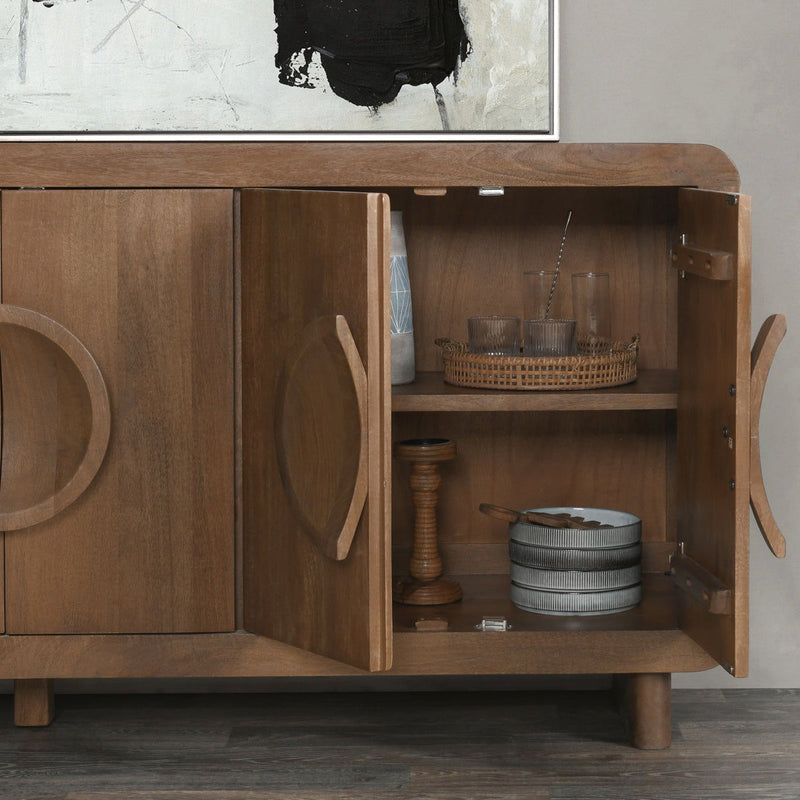 Vally - Wood 6 Door Buffet - Artisan Brown - R&R Furniture Gallery (Fountain Valley, CA)