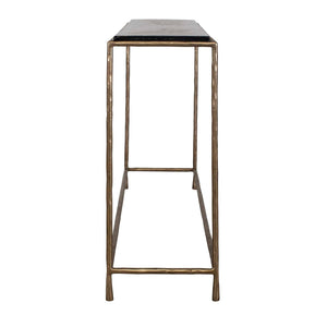 Ovard - Minimalist Metal Console Table - Brass