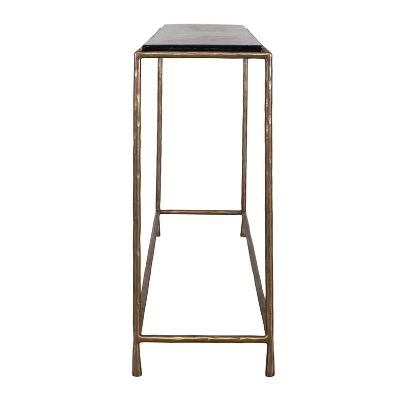 Ovard - Minimalist Metal Console Table - Brass