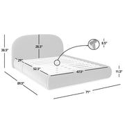 Jennifer Taylor Home Archie Puffy Grounded upholstered platform bed with padded headboard and sleek design.