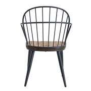 Industrial Inspired Indoor Dining Chair With Metal Legs And Birch (Set of 2) - Black / Natural - R&R Furniture Gallery (Fountain Valley, CA)