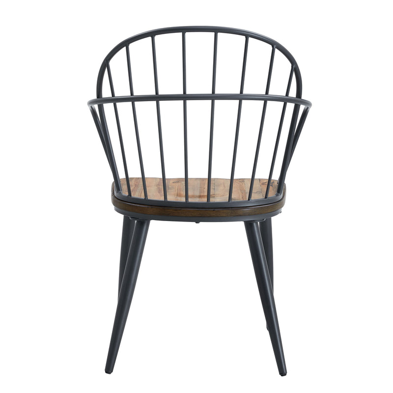 Industrial Inspired Indoor Dining Chair With Metal Legs And Birch (Set of 2) - Black / Natural - R&R Furniture Gallery (Fountain Valley, CA)