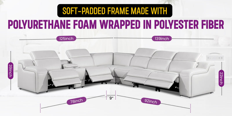 1116 - Power Reclining Italian Leather Sectional - R&R Furniture Gallery (Fountain Valley, CA)
