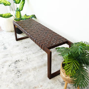 Christina - Bench - Cognac / Dark Brown / Tan - R&R Furniture Gallery (Fountain Valley, CA)