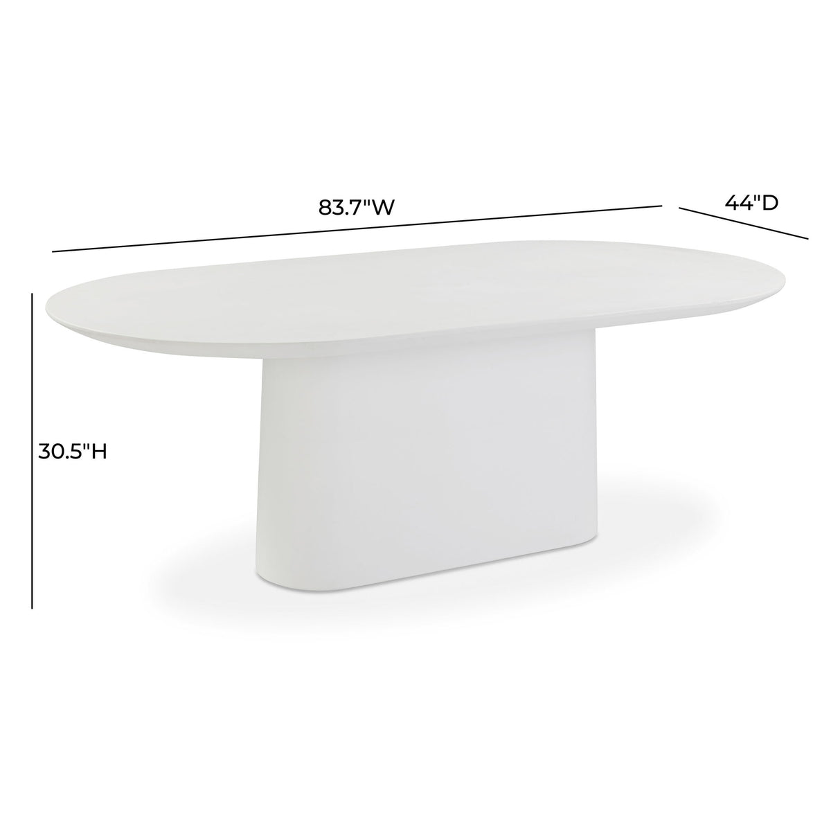 Nara - Indoor / Outdoor Concrete Dining Table - Pure White