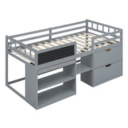 Low Loft Bed With Rolling Desk, Shelf And Drawers - R&R Furniture Gallery (Fountain Valley, CA)