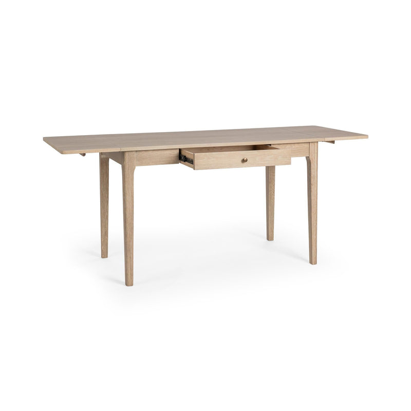 Classic Home Karl extendable coastal drift writing desk with sleek wood finish and adjustable length.