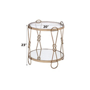 Zekera - End Table - Mirrored & Champagne - R&R Furniture Gallery (Fountain Valley, CA)
