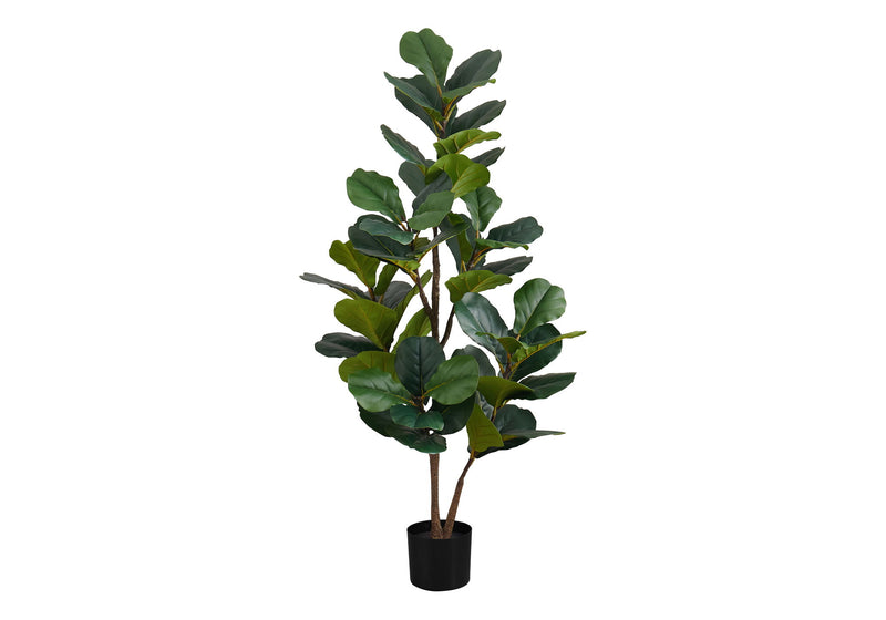 49" Tall, Artificial Plant, Fiddle Tree, Indoor, Faux, Fake, Floor, Greenery, Potted, Real Touch, Decorative - Green / Black - R&R Furniture Gallery (Fountain Valley, CA)
