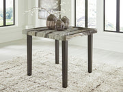 Jeshina square dining room counter table by Signature Design Ashley in dark brown and beige with a modern, sleek design.