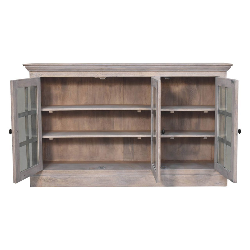 Triple Glazed Cabinet - Gray - R&R Furniture Gallery (Fountain Valley, CA)
