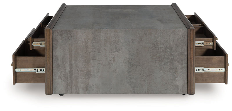 Kallenny - Square Cocktail Table - Brown / Gray - R&R Furniture Gallery (Fountain Valley, CA)