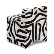 Pippa - Brushstroke Print Stool - Black / White - R&R Furniture Gallery (Fountain Valley, CA)