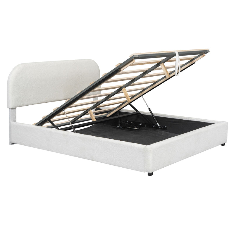 Upholstered Platform Bed With Hydraulic Storage System - R&R Furniture Gallery (Fountain Valley, CA)