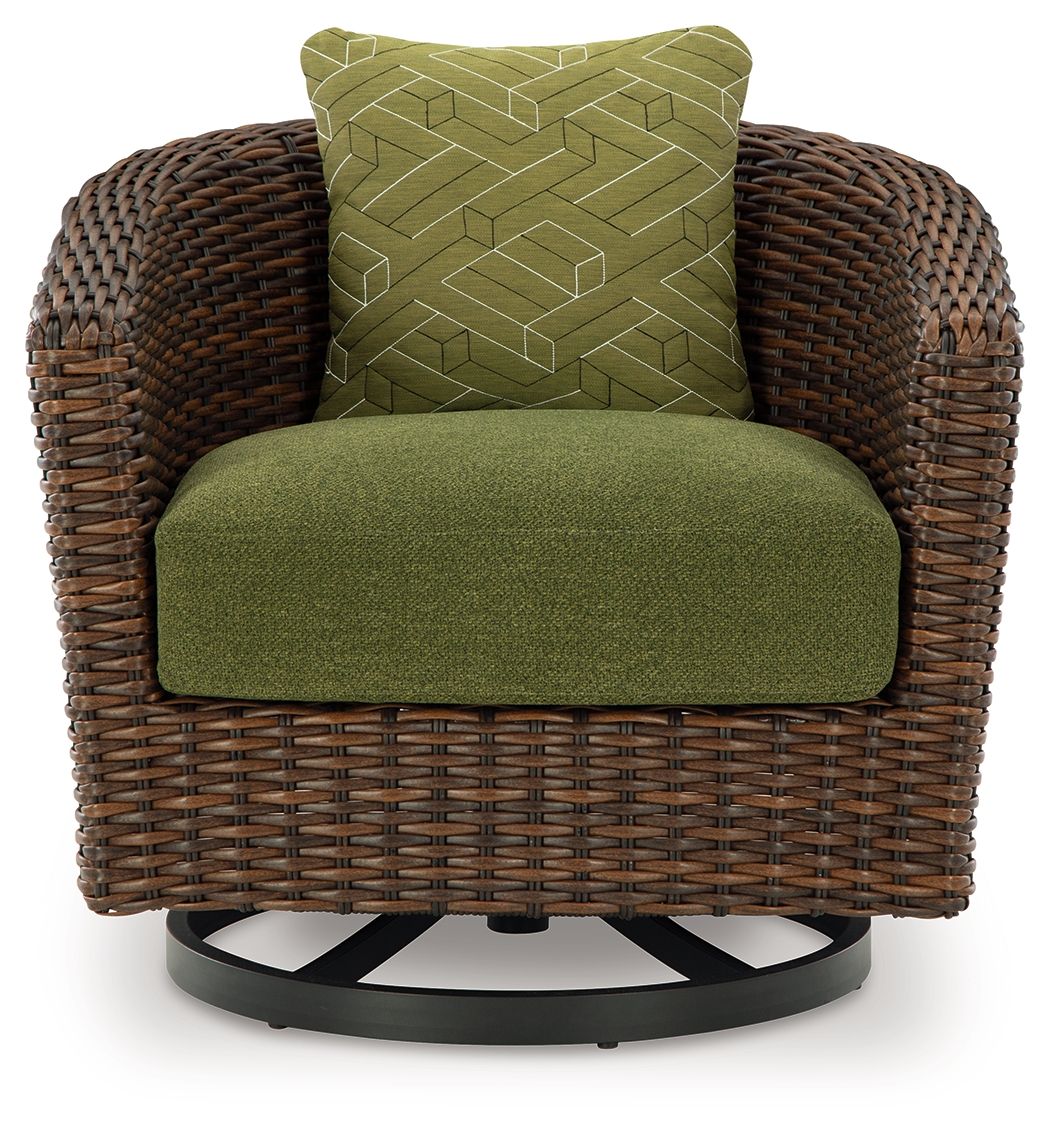 Horizon Hall - Swivel Lounge With Cushion - Brown / Green - R&R Furniture Gallery (Fountain Valley, CA)