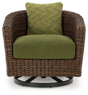 Horizon Hall - Swivel Lounge With Cushion - Brown / Green - R&R Furniture Gallery (Fountain Valley, CA)