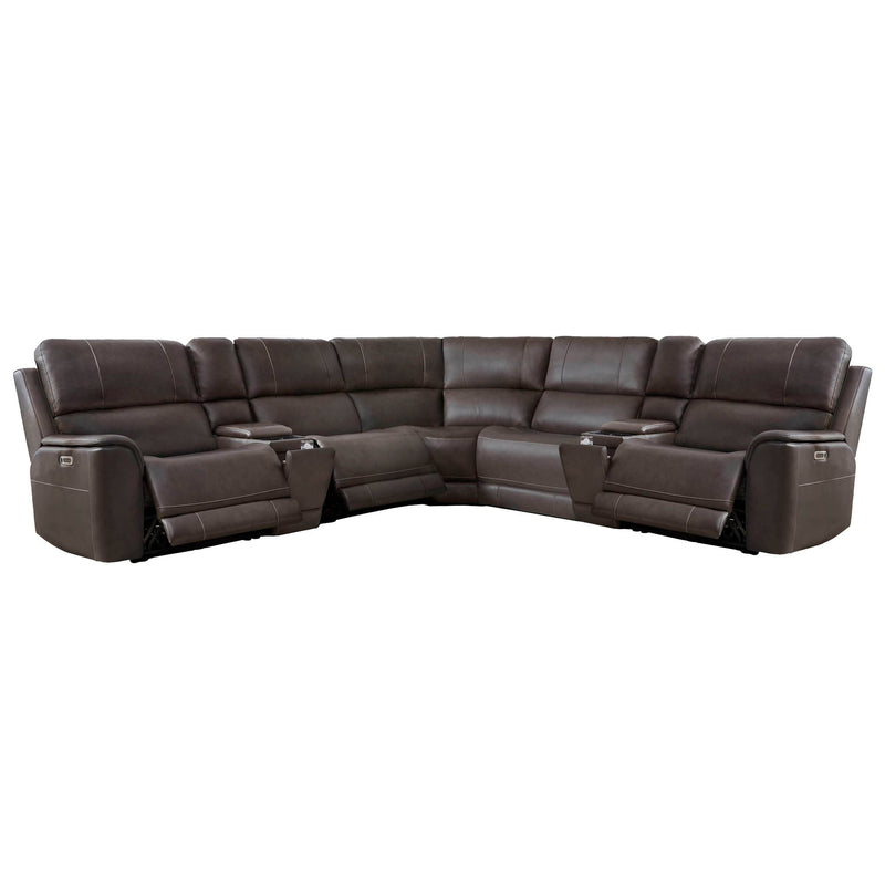 Parker Living Easton power reclining sectional with adjustable headrests and plush fabric, designed for modern living rooms.