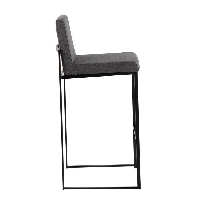 Lumi Source Fuji contemporary high back barstool with elegant design, featuring a sleek wooden seat and metal legs.