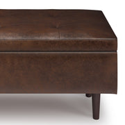 Shay - Large Square Coffee Table Storage Ottoman Mid-Century Style - R&R Furniture Gallery (Fountain Valley, CA)