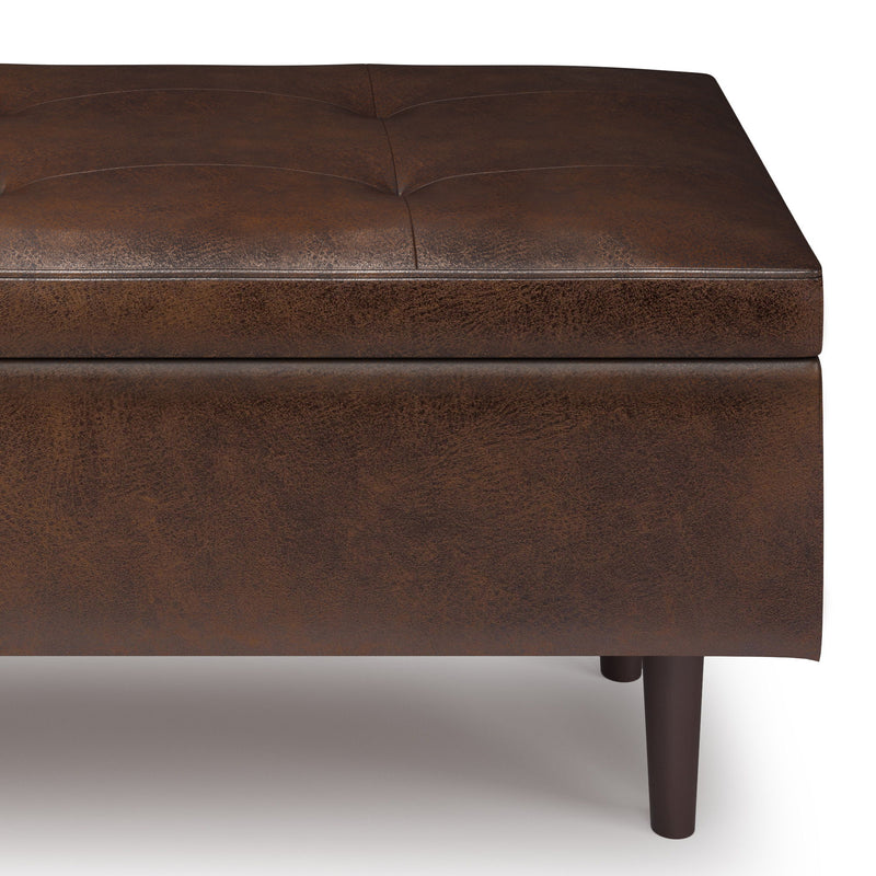 Shay - Large Square Coffee Table Storage Ottoman Mid-Century Style - R&R Furniture Gallery (Fountain Valley, CA)
