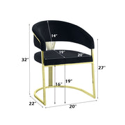 Fallon - Side Chair - Black Velvet & Mirrored Gold - R&R Furniture Gallery (Fountain Valley, CA)