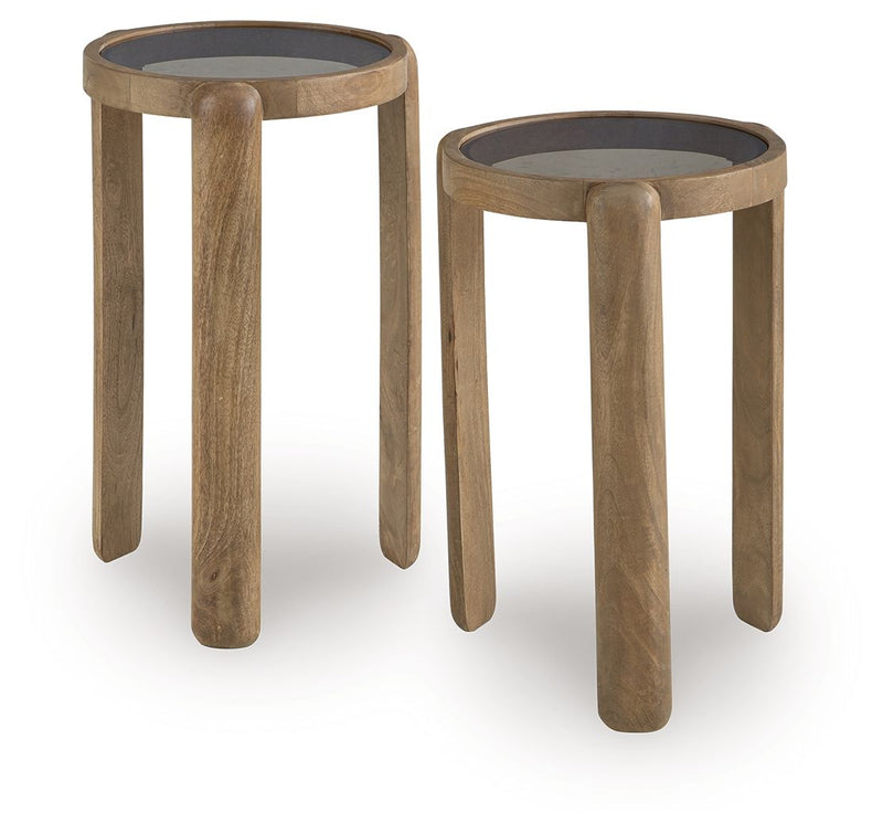 Jossor - Accent Table Set (Set of 2) - Light Brown - R&R Furniture Gallery (Fountain Valley, CA)
