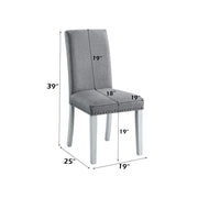 Lanton - Side Chair (Set of 2) - Gray Linen & Antique White - R&R Furniture Gallery (Fountain Valley, CA)