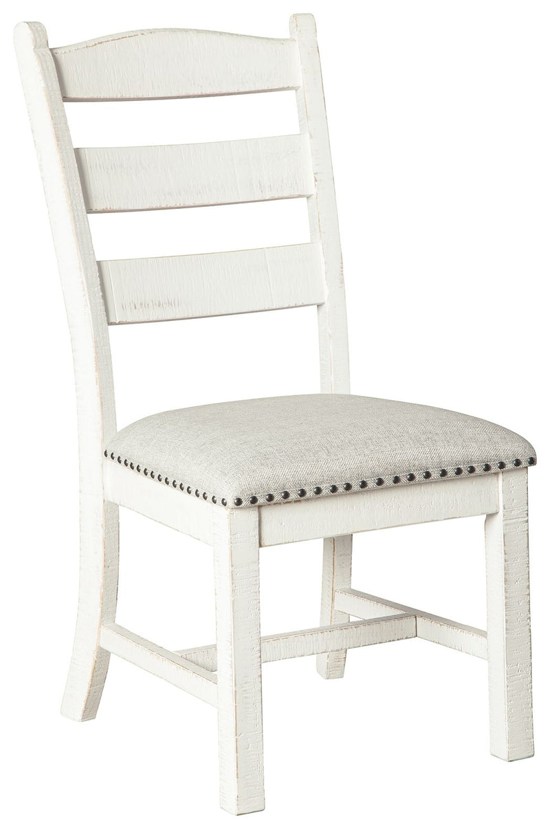 Valebeck - Dining UPH Side Chair (Set of 2) - Beige / White - R&R Furniture Gallery (Fountain Valley, CA)