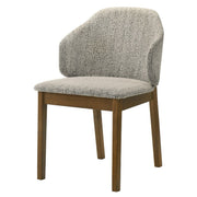 Set of two Oleia side chairs by ACME with chenille upholstery and walnut wood legs, showcasing a modern, stylish design.