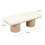 Sagano - Bench - Natural / White - R&R Furniture Gallery (Fountain Valley, CA)