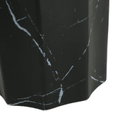 Outdoor Lightweight Concrete BMarble Effect Side Table, Living Room End Table - Black / Marble - R&R Furniture Gallery (Fountain Valley, CA)