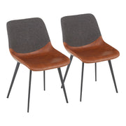 Set of two Lumi Source Outlaw industrial two-tone chairs with wooden seats and black metal legs, modern and stylish for dining or office.