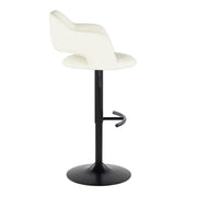 Set of two Lumi Source Margarite contemporary adjustable barstools with swivel, rounded T footrest and modern design.