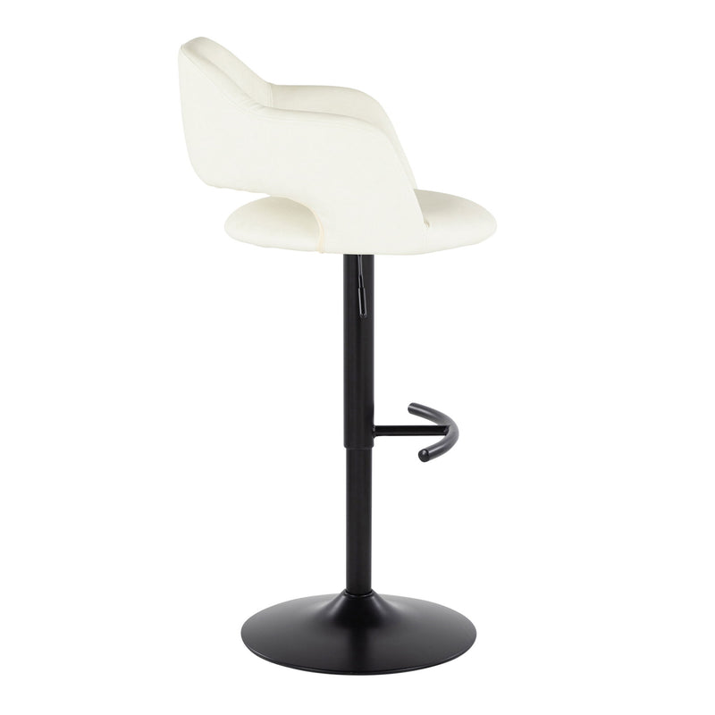 Set of two Lumi Source Margarite contemporary adjustable barstools with swivel, rounded T footrest and modern design.