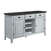 Lanton - Server - Natural Marble & Antique White - R&R Furniture Gallery (Fountain Valley, CA)