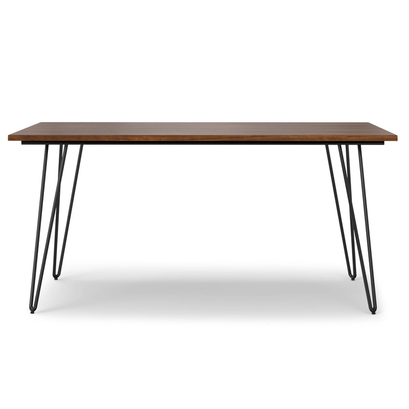 Simpli-Home Hunter square tabletop dining table with wooden finish, ideal for modern dining rooms and small spaces.