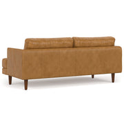 Livingston upholstered stationary sofa by Simpli-Home with plush cushions and neutral fabric, designed for comfortable living room seating.