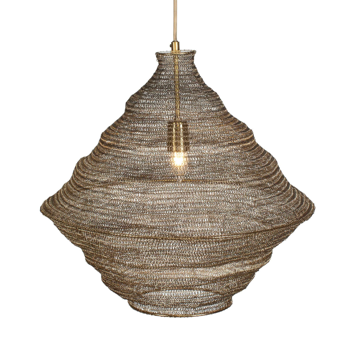 Sigh - Woven Brass 1 Light Pendant - Brass