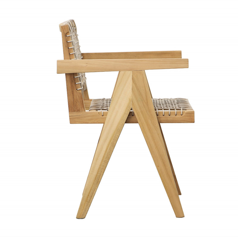 Ursula - Outdoor Dining Chair - Natural With Taupe