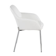 Lumi Source Daniella contemporary dining chair set with sleek modern design, featuring cushioned seats and stylish wooden legs.