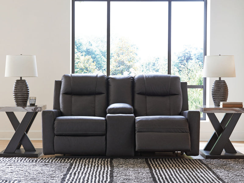 Mackmenville - Double Reclining Loveseat With Console - R&R Furniture Gallery (Fountain Valley, CA)