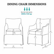 London - Upholstered Skirted Dining Arm Chair - R&R Furniture Gallery (Fountain Valley, CA)
