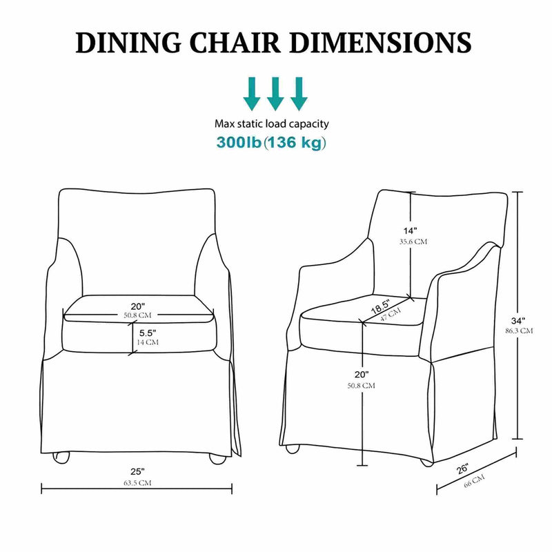 London - Upholstered Skirted Dining Arm Chair - R&R Furniture Gallery (Fountain Valley, CA)