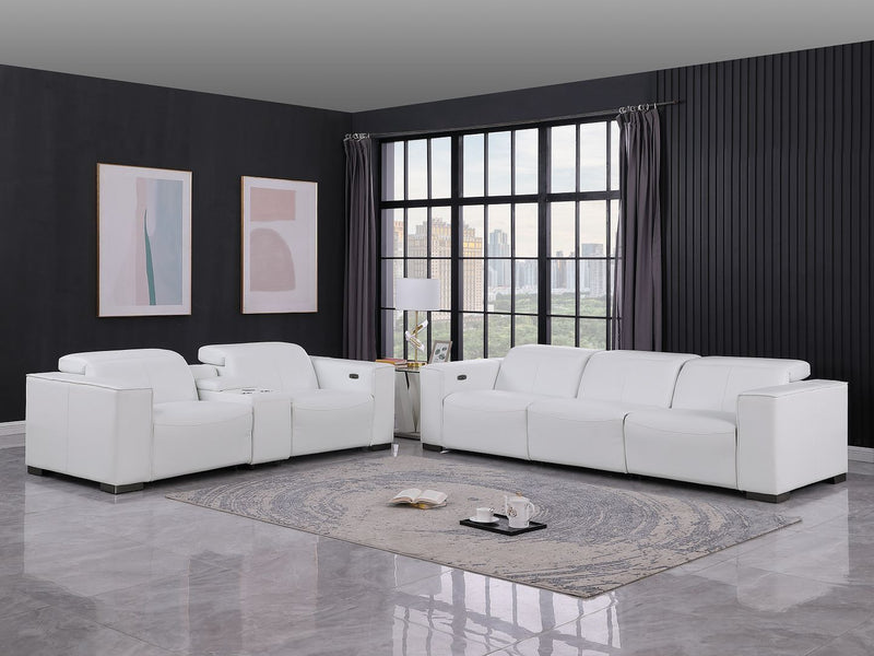 1208 - Leather Reclining Set (Sofa & Loveseat With 5 Power Recliners) - R&R Furniture Gallery (Fountain Valley, CA)