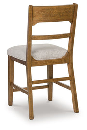 Cabalynn - Upholstered Barstool (Set of 2) - Oatmeal / Light Brown - R&R Furniture Gallery (Fountain Valley, CA)
