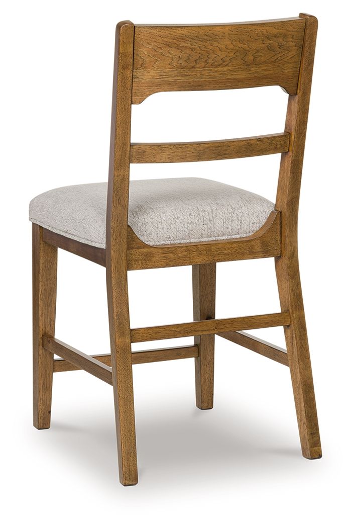 Cabalynn - Upholstered Barstool (Set of 2) - Oatmeal / Light Brown - R&R Furniture Gallery (Fountain Valley, CA)