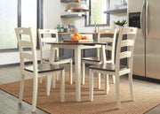 Woodanville - Round DRM Drop Leaf Table - Cream / Brown - R&R Furniture Gallery (Fountain Valley, CA)